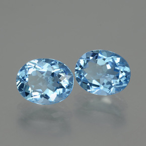 6.56 ctw Blue Topaz Stones, Natural Topaz in Oval Facet Shape for Sale