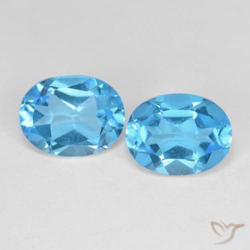 4.28ctw Natural Swiss Blue Topaz, Oval, VVS-VS