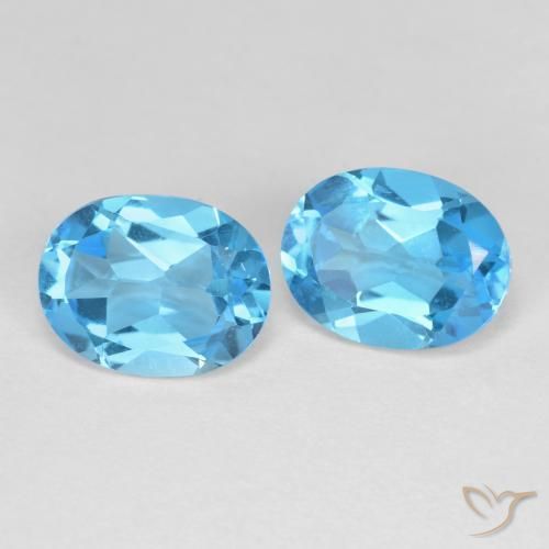 4.28 ctw Blue Topaz Stones, Natural Topaz in Oval Facet Shape for Sale