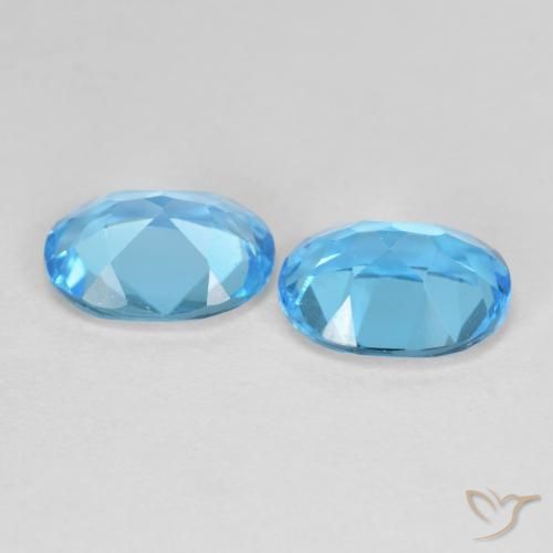 Topaz Gemstones in 9 x 7 mm (calibrated) Size for Sale, Topaz Stones in Swiss Blue Color