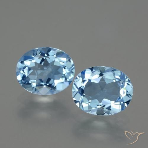 5.93 ct Loose Sky Blue Topaz, 9.9 x 8.1 mm Oval Cut From Brazil, Photo A