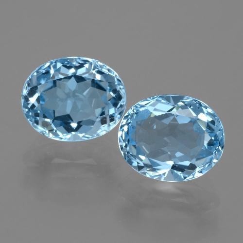 Baby Blue Топаз Камень - 3.5ct Фасетный Овал (ID: 404674)