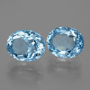 6.95 ctw Blue Topaz Stones, Natural Topaz in Oval Facet Shape for Sale