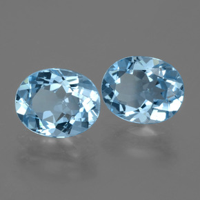 6.23 ctw Blue Topaz Stones, Natural Topaz in Oval Facet Shape for Sale