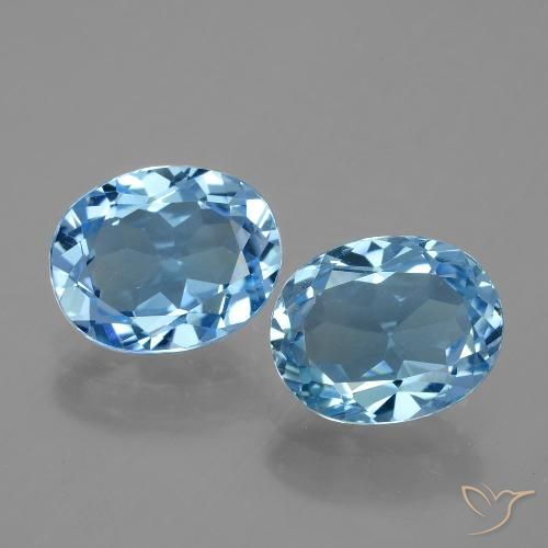 6.18 ct Sky Blue Topaz, 10.2 x 8.2 mm Oval Cut From Brazil, Photo A