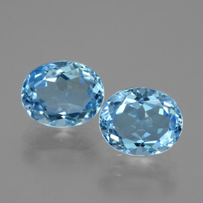 Светло-синий Топаз Камень - 3.5ct Фасетный Овал (ID: 404750)