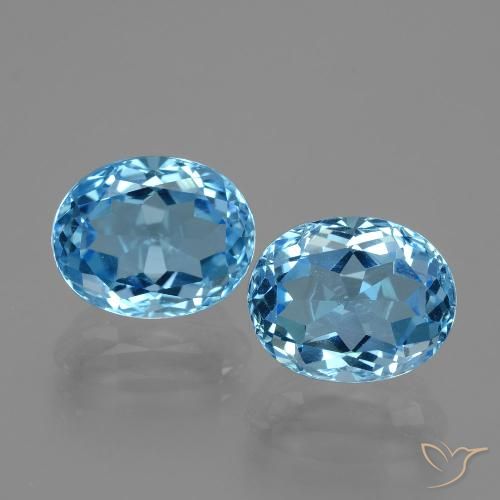 6.81 ct Sky Blue Topaz, 10.1 x 8 mm Oval Cut From Brazil, Photo A