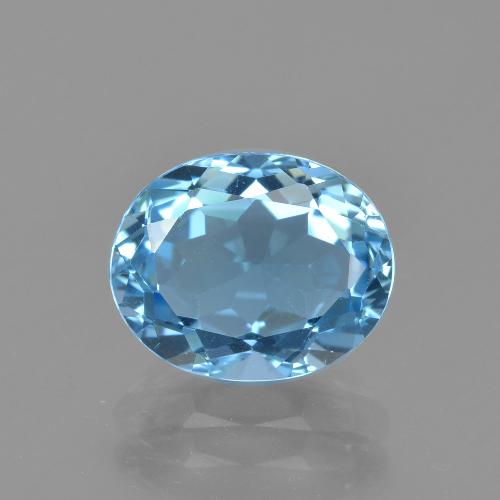Светло-синий Топаз Камень - 3.2ct Фасетный Овал (ID: 404794)