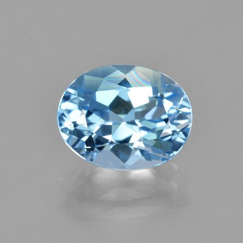 Светло-синий Топаз Камень - 3.2ct Фасетный Овал (ID: 404799)