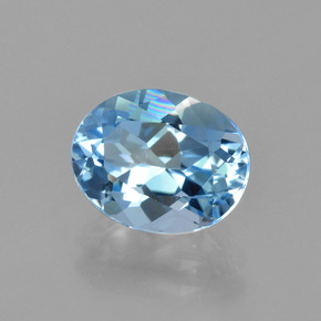 3.23 ct Blue Topaz Stone, Natural Topaz in Oval Facet Shape for Sale