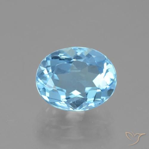 Sky Blue Topaz Gem - 3.2ct Oval Facet (ID: 404866)
