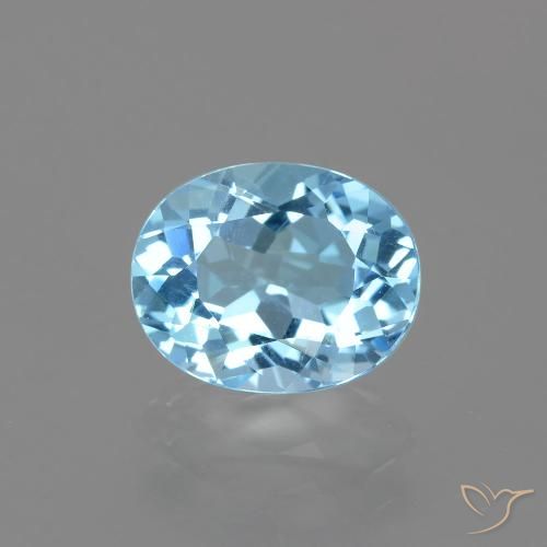 3.20ct Natural Sky Blue Topaz, Oval, VVS-VS
