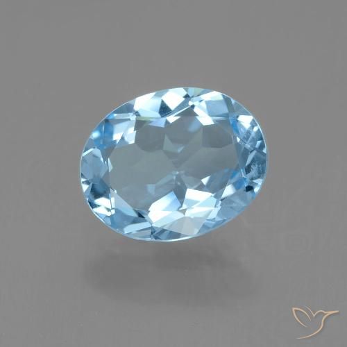 Свисс-Блю Топаз Камень - 2.7ct Фасетный Овал (ID: 404899)