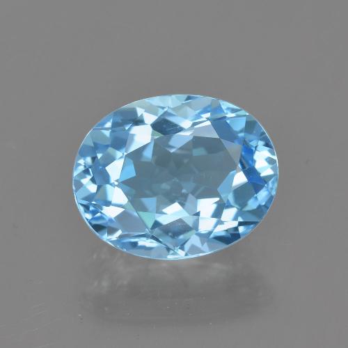 Свисс-Блю Топаз Камень - 2.9ct Фасетный Овал (ID: 404944)