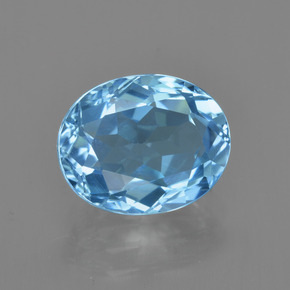 Baby Blue Топаз Камень - 3.4ct Фасетный Овал (ID: 404948)