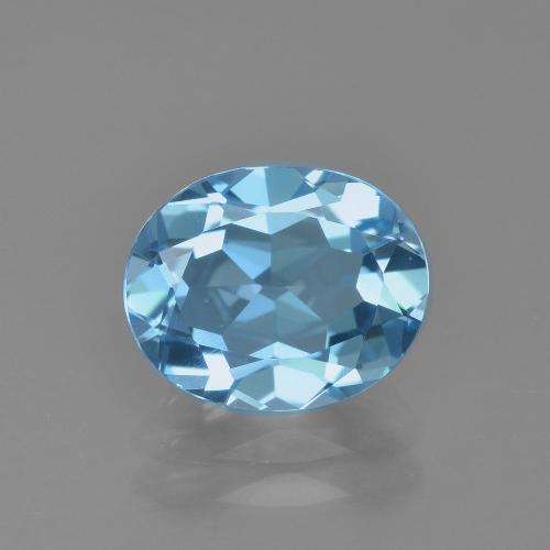 スカイブルー トパーズ 宝石 - 3ct オーバル ファセット (ID: 405015)