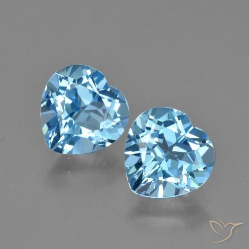 5.90ctw Natural Sky Blue Topaz, Heart, VVS-VS