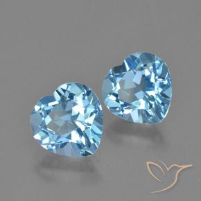 5.90 ctw Blue Topaz Stones, Natural Topaz in Heart Facet Shape for Sale
