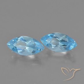 2.64 ctw Blue Topaz Stones, Natural Topaz in Marquise Facet Shape for Sale