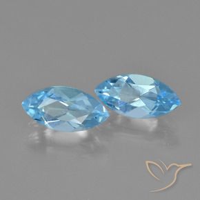 2.70 ctw Blue Topaz Stones, Natural Topaz in Marquise Facet Shape for Sale