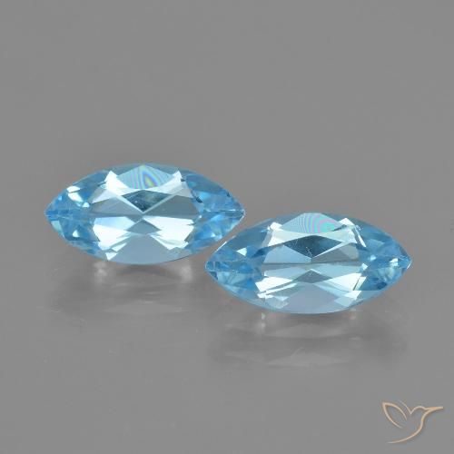 Light Cyan Blue Topaz Gem - 1.3ct Marquise Facet (ID: 405078)