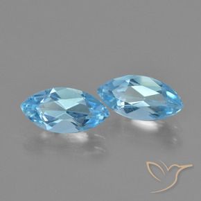 2.55 ctw Blue Topaz Stones, Natural Topaz in Marquise Facet Shape for Sale
