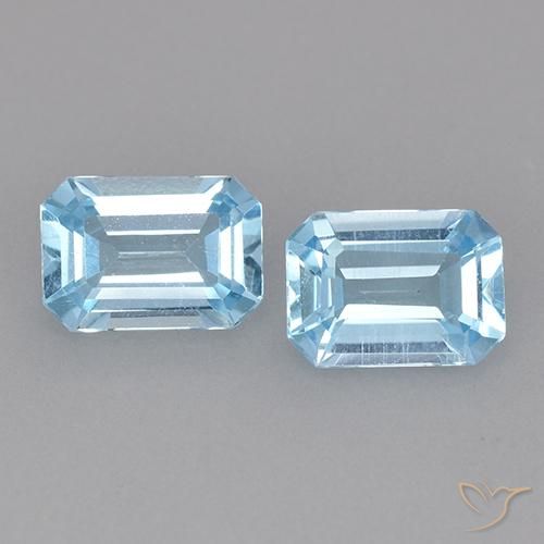 2.17ctw Natural Sky Blue Topaz, Emerald Cut, VS