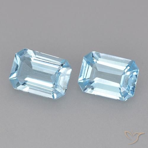 2.17 ctw Blue Topaz Stones, Natural Topaz in Octagon Facet Shape for Sale