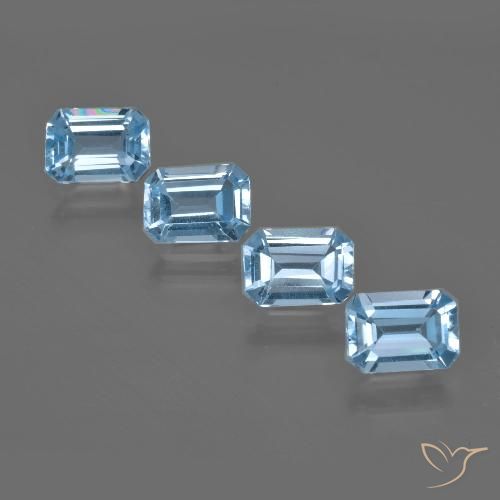 4.31ctw Natural Swiss Blue Topaz, Emerald Cut, VVS-VS