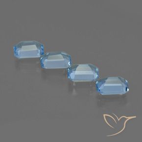 Topaz Gemstones in 7 x 5 mm (calibrated) Size for Sale, Topaz Stones in Swiss Blue Color