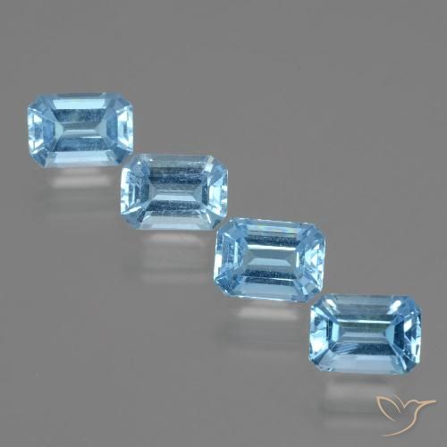 4.72ctw Natural Sky Blue Topaz, Emerald Cut, VVS-VS