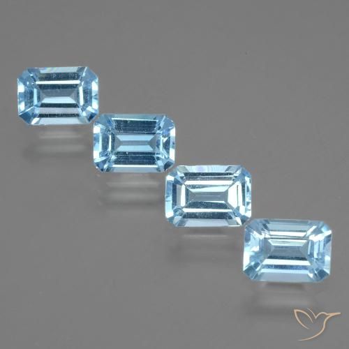 4.71ctw Natural Sky Blue Topaz, Emerald Cut, VVS-VS