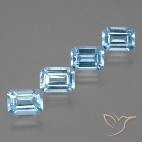 4.71 ctw Blue Topaz Stones, Natural Topaz in Octagon Facet Shape for Sale