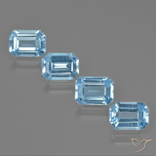 4.71ctw Natural Swiss Blue Topaz, Emerald Cut, VVS-VS