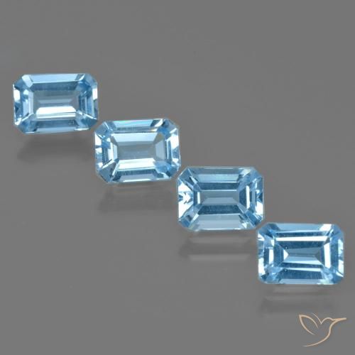 4.71ctw Natural Swiss Blue Topaz, Emerald Cut, VVS-VS