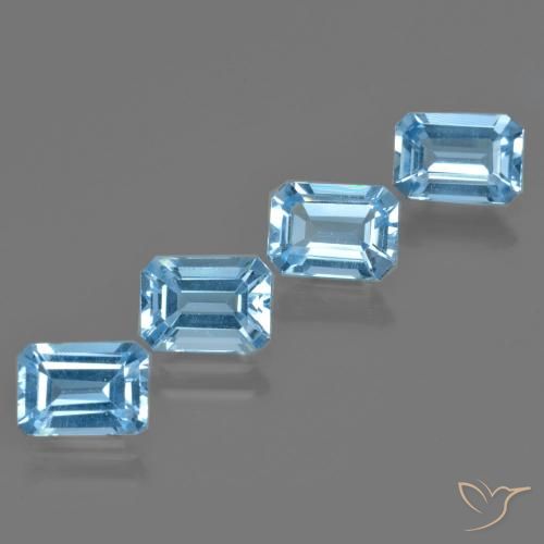 4.71 ctw Blue Topaz Stones, Natural Topaz in Octagon Facet Shape for Sale