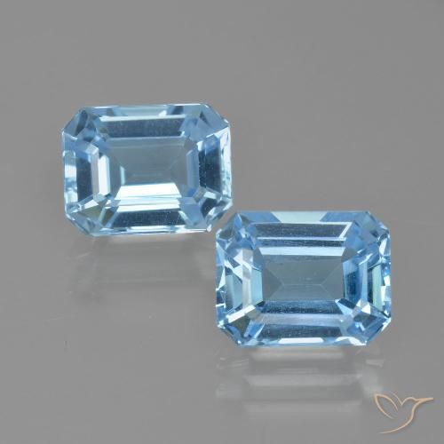 6.15ctw Natural Sky Blue Topaz, Emerald Cut, VVS-VS