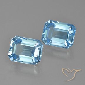 6.15 ctw Blue Topaz Stones, Natural Topaz in Octagon Facet Shape for Sale