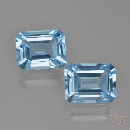 5.93ctw Natural Sky Blue Topaz, Emerald Cut, VVS-VS