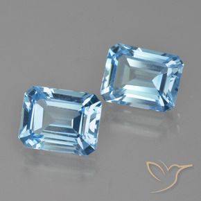 5.93 ctw Blue Topaz Stones, Natural Topaz in Octagon Facet Shape for Sale