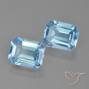 5.19 ctw Blue Topaz Stones, Natural Topaz in Octagon Facet Shape for Sale