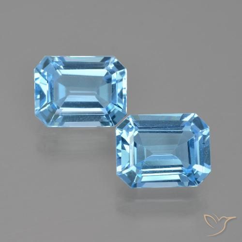5.3 ct Sky Blue Topaz, 9.1 x 7.1 mm Octagon Cut From Brazil, Photo A