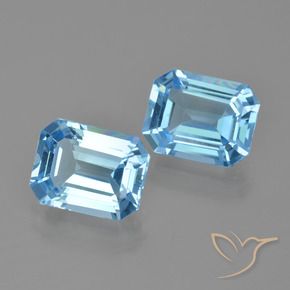 5.30 ctw Blue Topaz Stones, Natural Topaz in Octagon Facet Shape for Sale