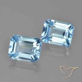 5.86 ctw Blue Topaz Stones, Natural Topaz in Octagon Facet Shape for Sale
