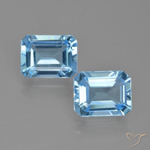 5 ct Swiss Blue Topaz, 9 x 6.8 mm Octagon Cut From Brazil, Photo A