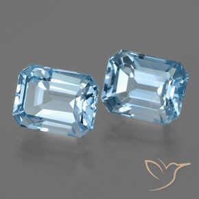 6.01 ctw Blue Topaz Stones, Natural Topaz in Octagon Facet Shape for Sale