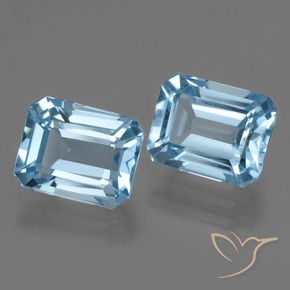 5.82 ctw Blue Topaz Stones, Natural Topaz in Octagon Facet Shape for Sale