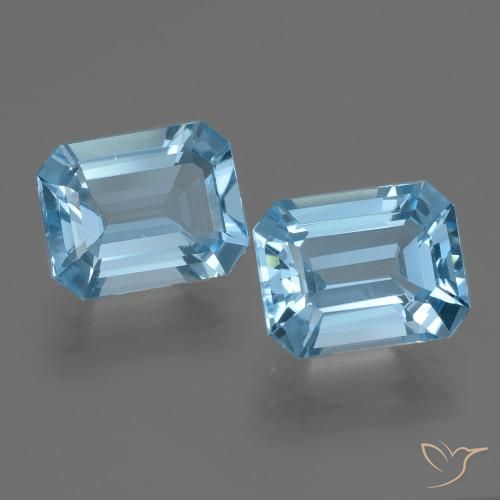 4.98 ct Sky Blue Topaz, 8.8 x 6.9 mm Octagon Cut From Brazil, Photo A