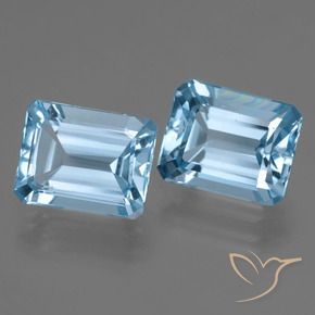 5.93 ctw Blue Topaz Stones, Natural Topaz in Octagon Facet Shape for Sale