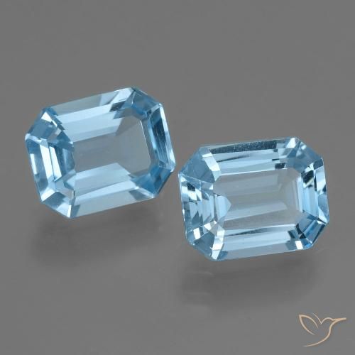 4.47 ct Sky Blue Topaz, 8.8 x 7 mm Octagon Cut From Brazil, Photo A